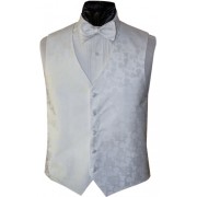 Mickey Mouse White Tone on Tone Vest and Bow Tie